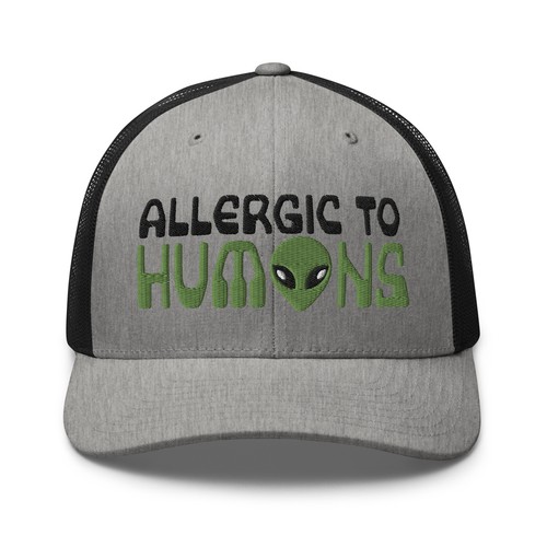 Allergic to Humans Alien Trucker Hat for Men Women - Picture 20 of 25
