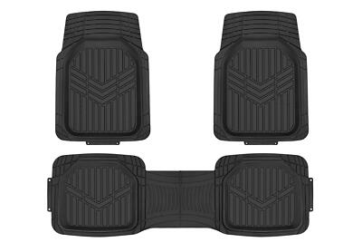 Amazon Basics 3-Piece All-Weather Heavy Duty, Full Set Rubber Floor Mats for Uni