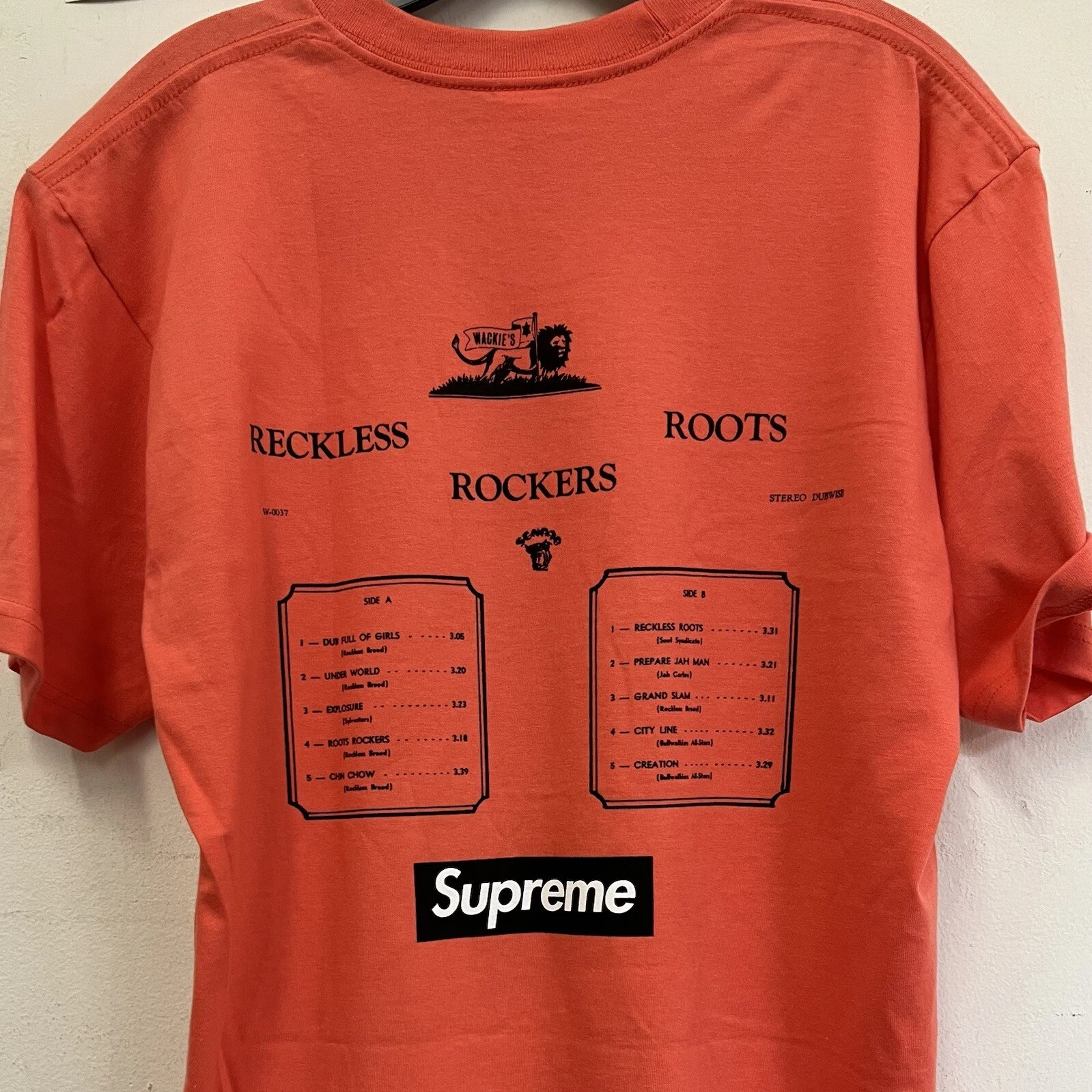 Tee shirt orange Supreme Wackies racines imprudentes taille L grand FW13 2013