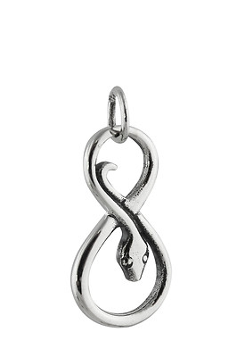 Snake Infinity Charm - 925 Sterling Silver Knot Friendship Love Snakes NEW