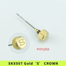 NEW SKX007 Gold Crown Engraved Signed ‘S’ Mod Parts 2 Gaskets Fit 7S26 NH35/36