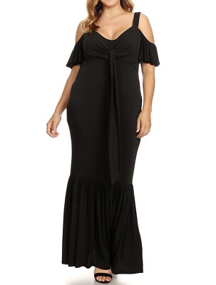 knee length dresses for ladies Slit Surplice Cold Shoulder Maxi Dress – Charming Charlie