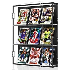 9 Cards Acrylic Baseball CARD DISPLAY CASE Clear UV Wall Mount NIUBEE 
