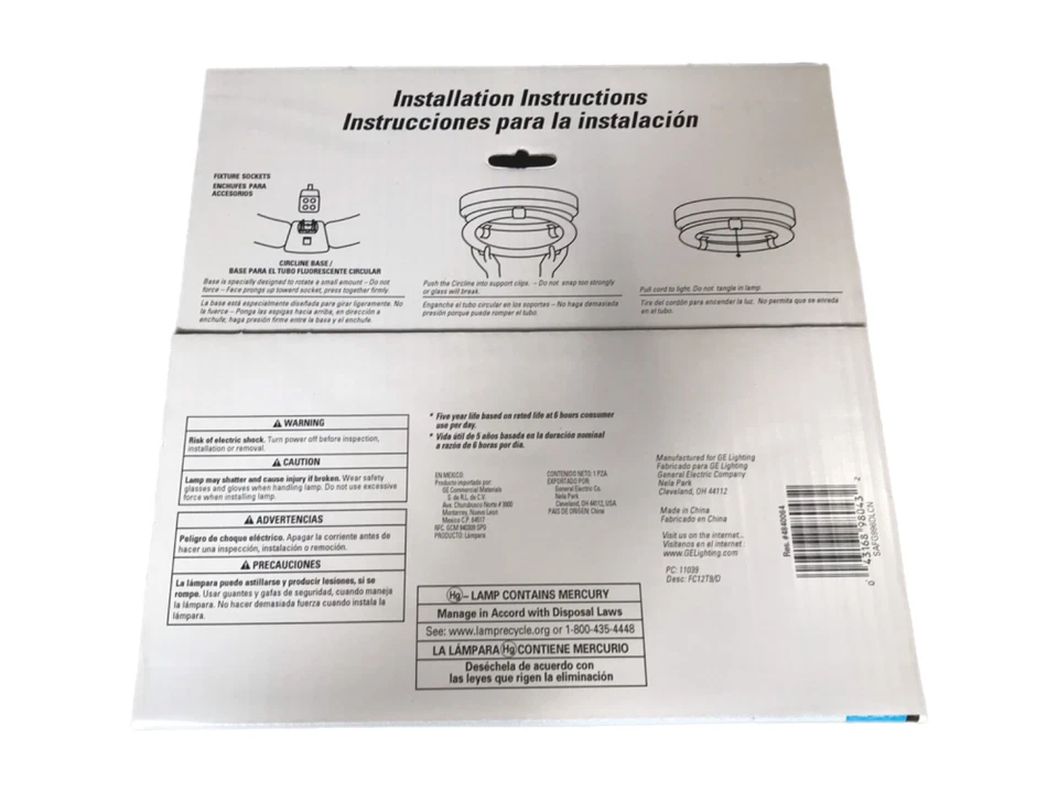 GE 32W FC12 T9 Circline Circular Fluorescent LIGHT BULB Daylight White 12"- NEW - Image 2 of 2