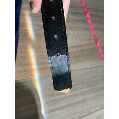 Black Genuine Leather Belt Leopard Print Adjustable Buckle  display picture 3