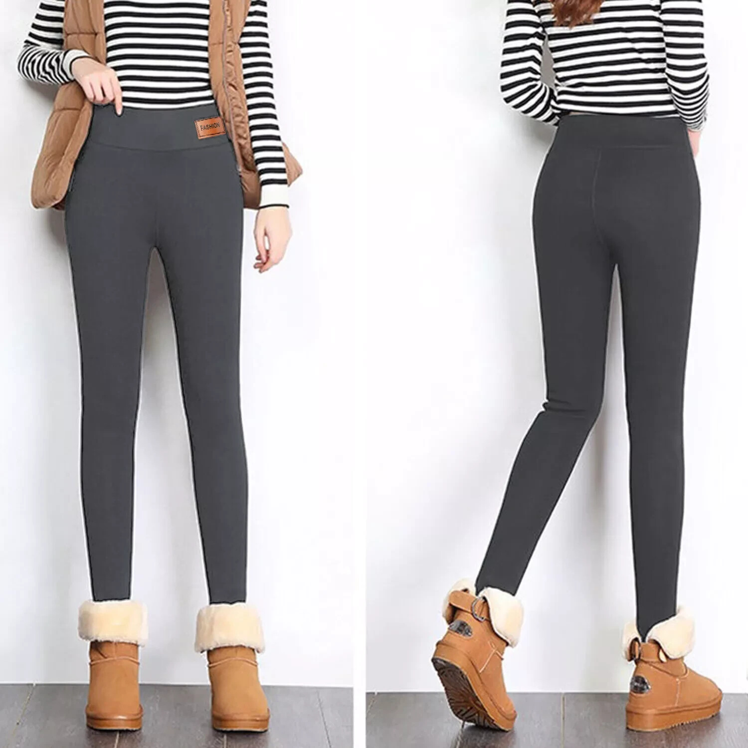 Women's Winter Sherpa Fleece Lined Pants Leggings Thick Thermal Warm High Waist