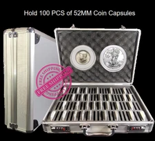 1 PC Aluminum Frame Coin Storage Case 100×52 mm Holders with Lock