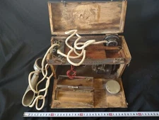 Vintage WW2 Japanese Army Navy Field Telephone with the wooden box set-g1128-