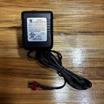 9.6V DC 250mA Power Adapter Trickle Charger 2-Pin Plug Class 2 UL - Airsoft/RC  