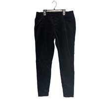 Eileen Fisher Black Velvet Corduroy Stretch Pull On Pants Women Winter Medium
