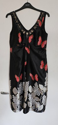 TENDANCY Black/red butterfly  mix evening lined  dress, size M