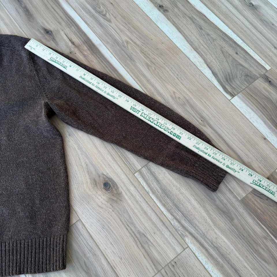 Eddie Bauer Para Hombres XL Marrón Algodón Dos Botones Henley Suéter Tejido Top Foto 4 de 4
