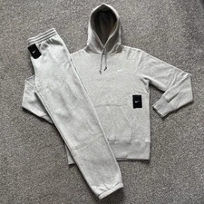 Nike Club Fleece Men's Full Tracksuit Swoosh Logo Hoodie Joggers Grey S M L XL