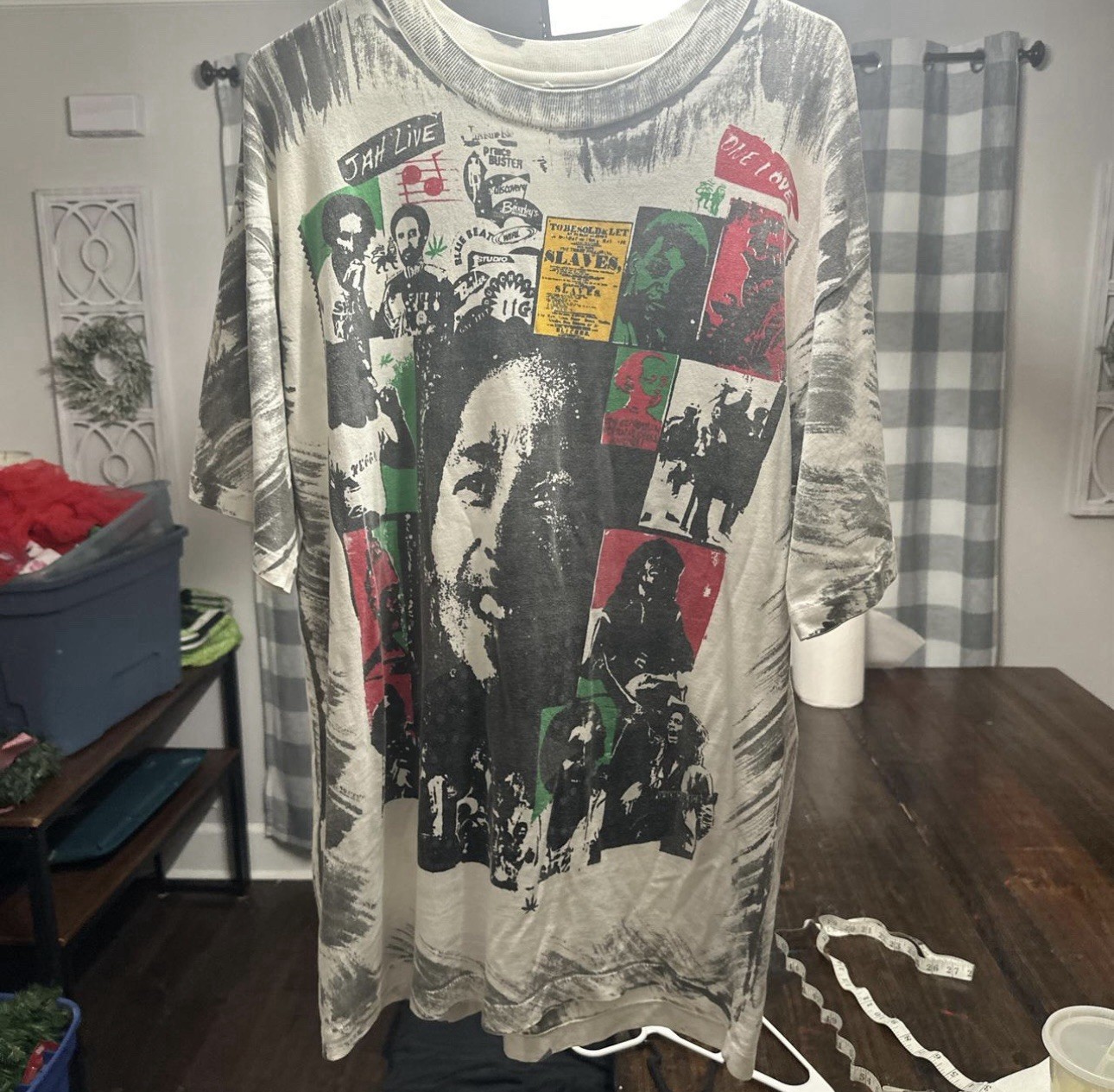 Vintage 80s 90s Bob Marley Mosquitohead single stitch Shirt AOP Large L
