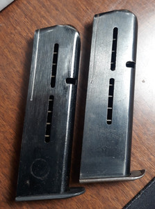 TWO (2) Factory OEM Star Model BM 9 9mm Para 8-Round Blued Steel Magazines NICE