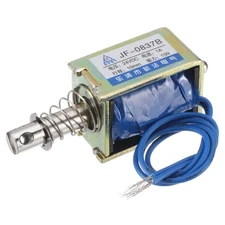 DC 24V 1A Solenoid Electromagnet Push Pull Type 15N 10mm Open Frame JF-0837B