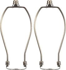 8 Inch Lamp Harp Kit Antique Brass Finish 3/8 Inch Saddle Base Holes Light Duty