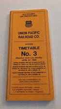 Union Pacific Railroad Co. System Fahrplan Nr. 3 ~ 27. April 1986