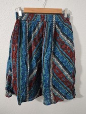 Vintage National Boho Knee-length Flowy Skirt W/Pockets Sz PS