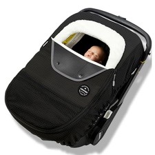 Winter Baby Car Seat Cover, Rain and Snow Repellent, Windproof Warm Dark black