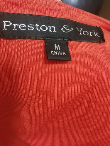 Preston & York Tank Top Womens Medium Orange Sleeveless Pullover Blouse Casual - Picture 5 of 5