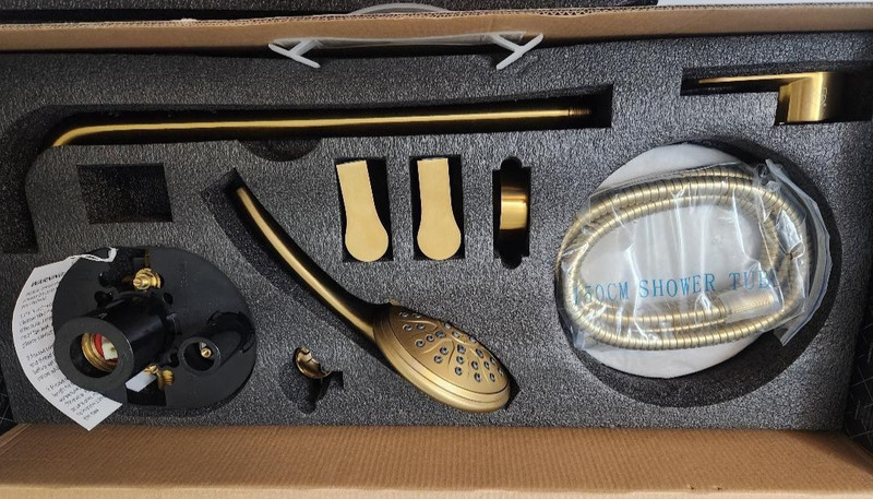 Gabrylly Gold Shower Head System, Shower Faucet Set with Pressure Balance Sho...