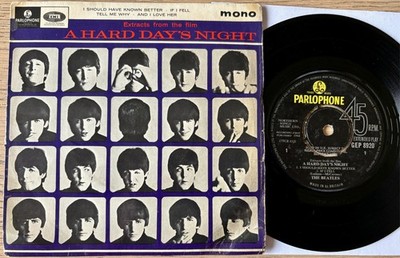 THE BEATLES A HARD DAY'S NIGHT FILM 7'' EP PARLOPHONE (1964) EX- 1ST GT BRITAIN
