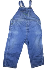 Vintage Key Imperial Overalls Bibs Carpenter Blue Denim Jeans Workwear 54x26