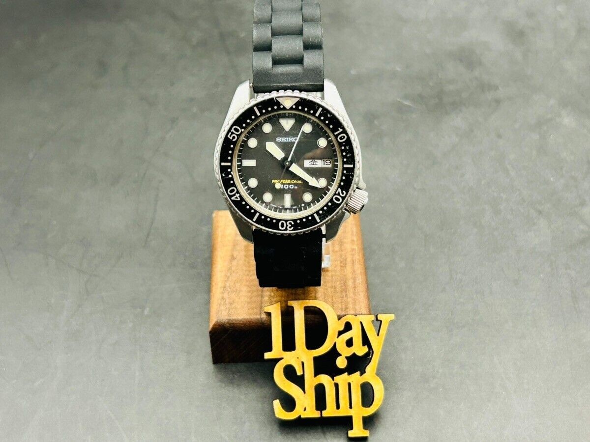 1 200m SEIKO Men's 7C43-6010 [Exc+5] Qz Watch Shipping Diver Pro Midsize Day - vintagewatches.pk