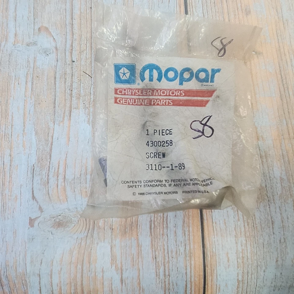 Mopar 4300258 Chrysler LeBaron GTS New Yorker Tapa Inyector Tornillo de fijación NORS Foto 4 de 4