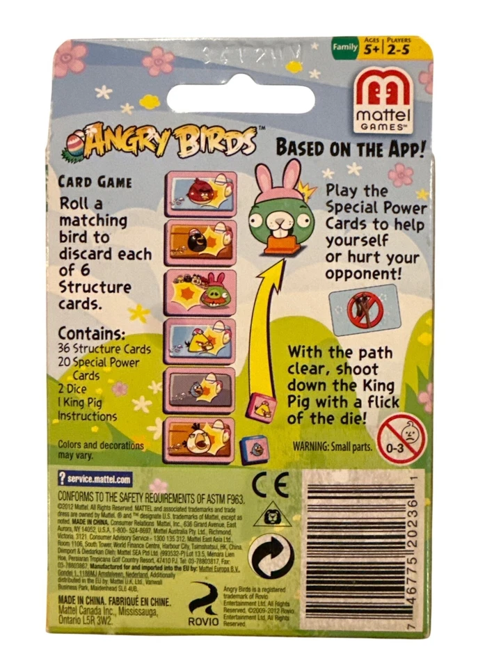 Mattel Games Angry Birds Spring Edition JUMBO Cards 5" x 3.5" Age 5+ Players 2-5 - Image 2 of 2