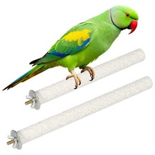 Bird Cage Perch, Parrot Grinding Claw Sticks, 8/10 Inch, Wooden, White, 2Pcs 