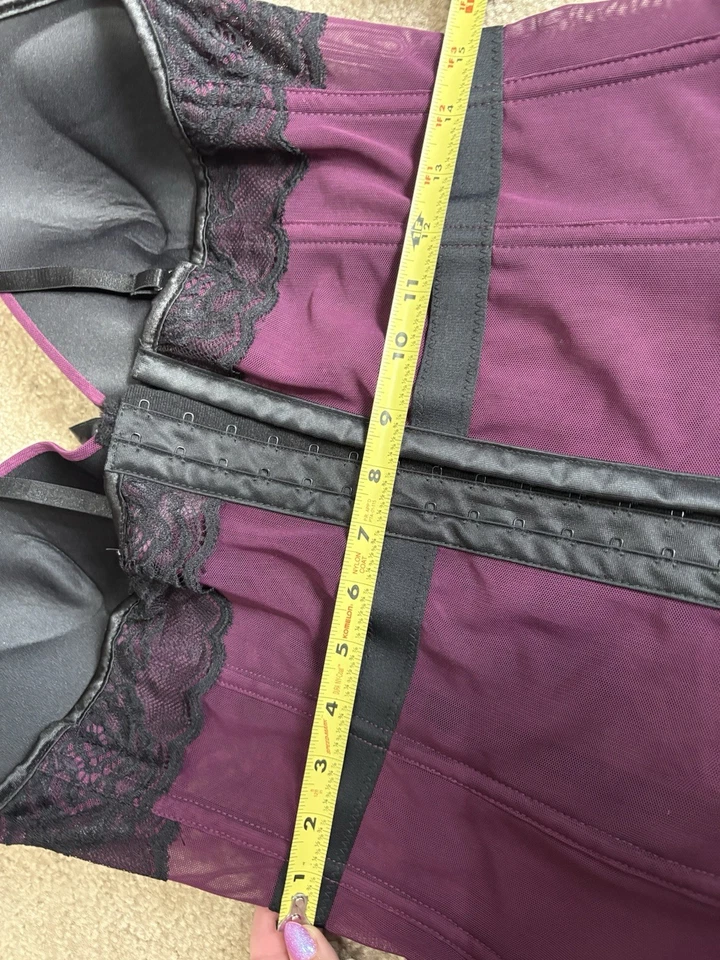 Topmelon 4x Bustier Púrpura Negro Con Medias Clips Foto 4 de 4