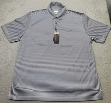 Greg Norman Golf Polo Shirt Mens XL Multi Striped Easy Care Performance Play Dry