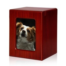 PCS Pet Urns for Dogs Ashes, Dog Photo Urn, S 0-25lbs , Red