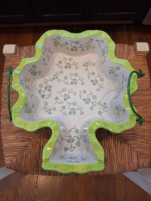 TEMPTATIONS FLORAL LACE BAKING CAKE TREE SHAPE MOLD DISH By TARA 1.75QT