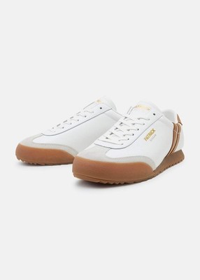 Patrick Bergan Herren Sneaker Freizeitschuhe weiß hellbraun Leder
