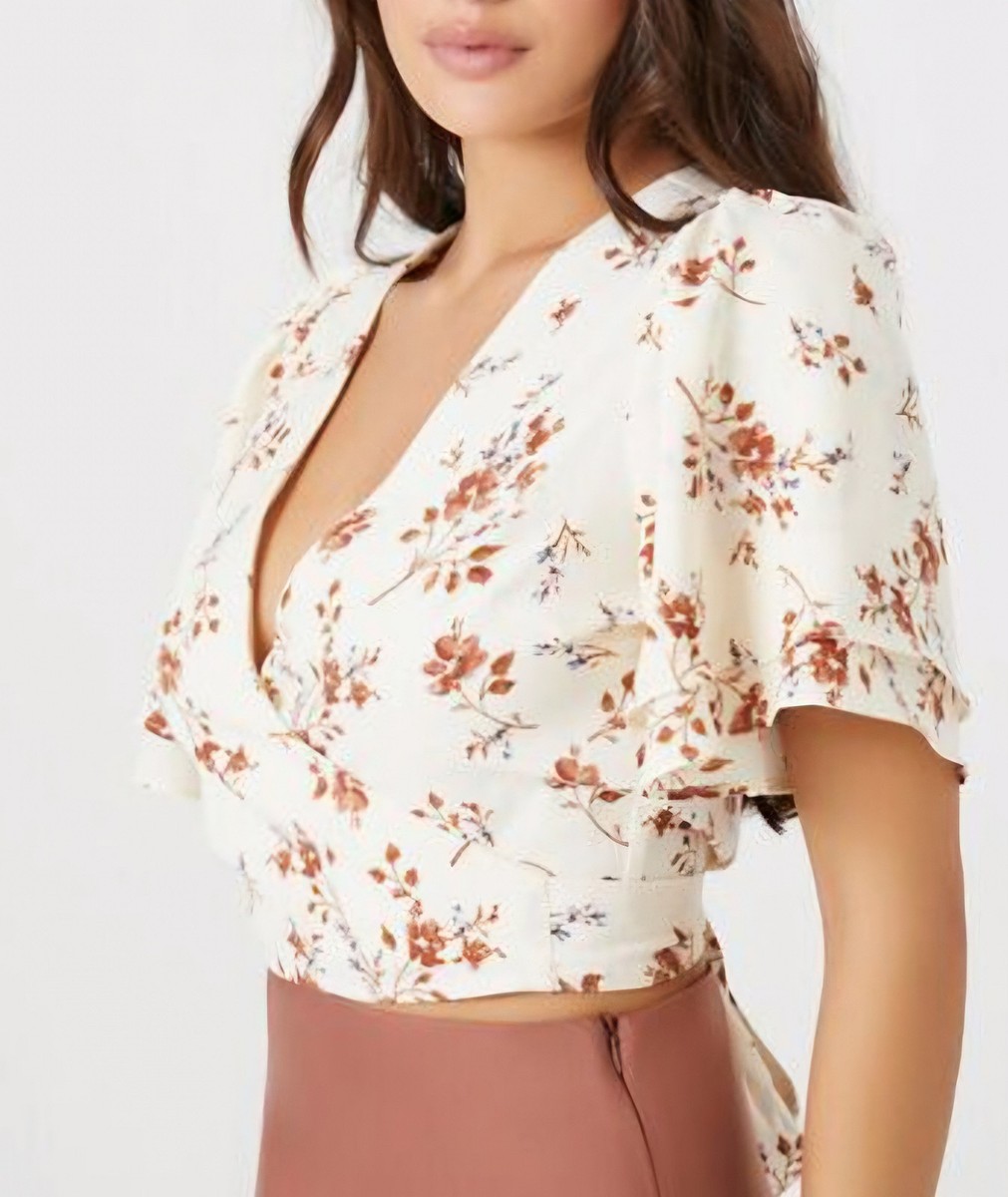 Floral Crop Forever 21 Wrap Crop Top Forever 21 Cropped Floral