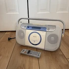 VTG Sony CD Radio & Cassette Recorder Player Stereo Jam Boombox CFD-E100 Remote