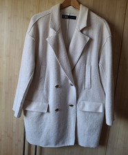 ZARA Damen Blazer / Mantel  Beige zweireihig ...