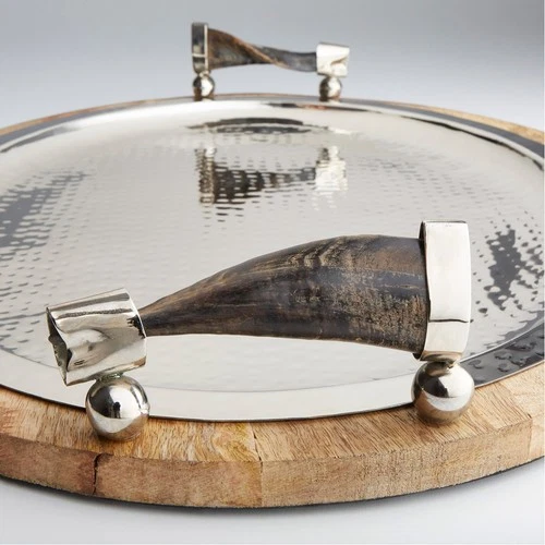 Cyan Design 10193 Cornet Natural And Polished Nickel Tray - Picture 2 of 3