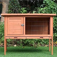 PawHub Small Wooden Chicken Hutch Guinea Pig Cage Rabbit Hutch with Tray 915mm
