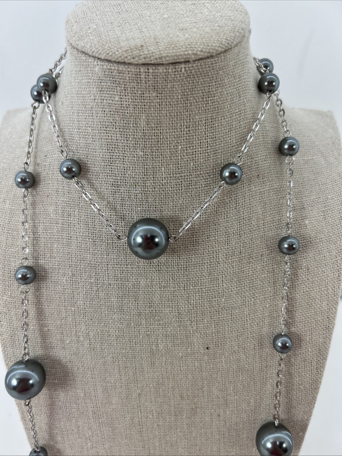 42” Silver Adjustable Necklace EUC - image 7