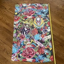 Ed Hardy Graphic Beach Towel Dedicated to the One I Love 100% Cotton 63” X 39”