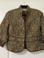 Coldwater Creek Tapestry Bolero Blazer 3/4 Sleeve Paisley Design 12P