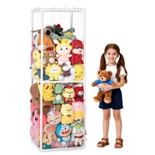 Stuffed Animal Storage,PVC Tube Zoo Stuffed Animal Holder with Elastic Band,S...