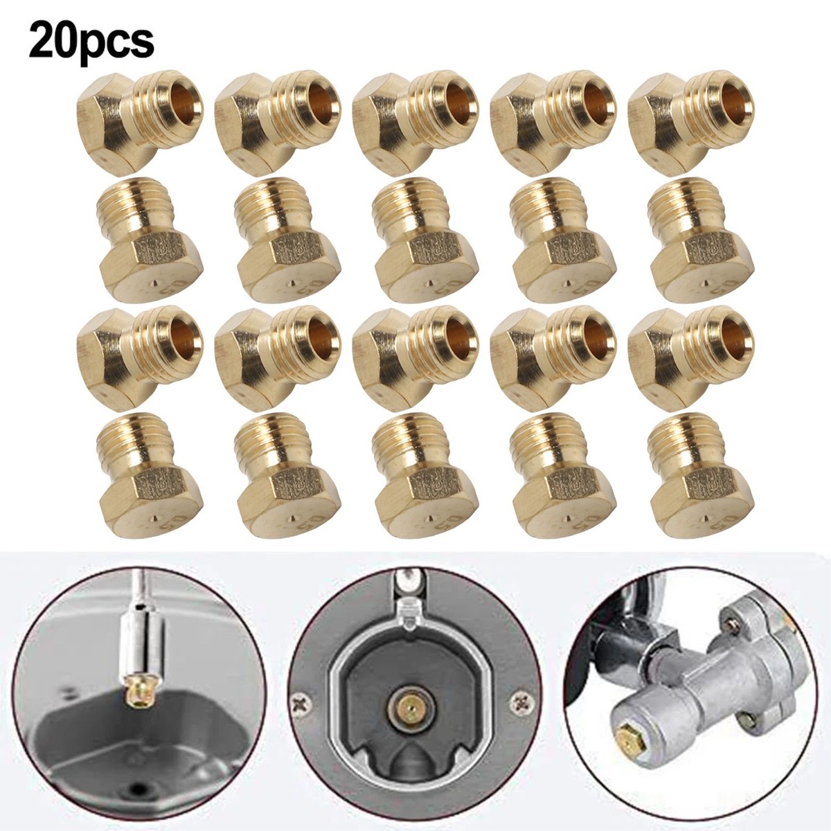 20x Nozzles Propane Burner Orifice Kit For LPG Burner Nozzle