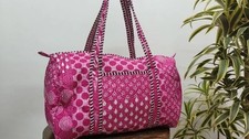 Indian Pink Patchwork Taschen Gesteppt Duffle Damen Reisen Beutel US