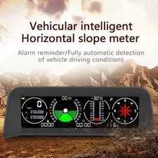 GPS Speed PMH KMH Smart Slope Meter Inclinometer Car Compass HUD Clock 12V
