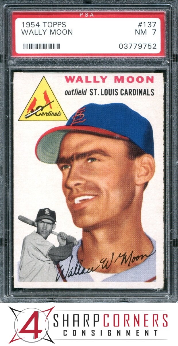 1954 TOPPS #137 WALLY MOON RC CARDINALS PSA 7